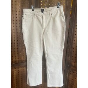 J. Crew Mid-Rise Flare Crop White Women's Jeans Size 31 Spring 25 style CG465